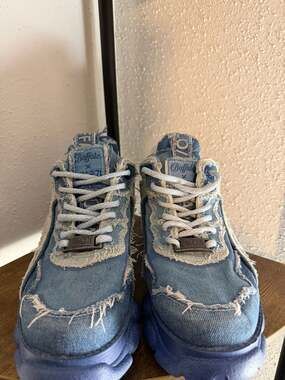 Buffalo London x J1MO71 by Lisa & Lena Paired Distressed Denim Platform Sneaker